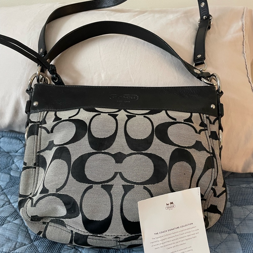 Coach Black and Gray Shoulder Bag
